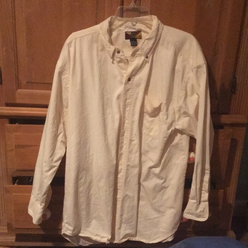 Large salmon pink button-up shirt